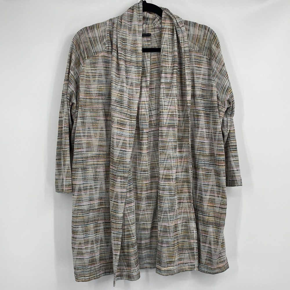 Nally & Millie Multicolored Striped Open Front Cardigan